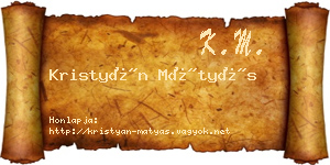 Kristyán Mátyás névjegykártya